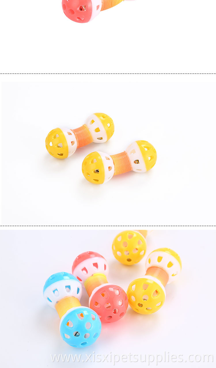 plastic dumbbell toy for cat with spring cat products toy